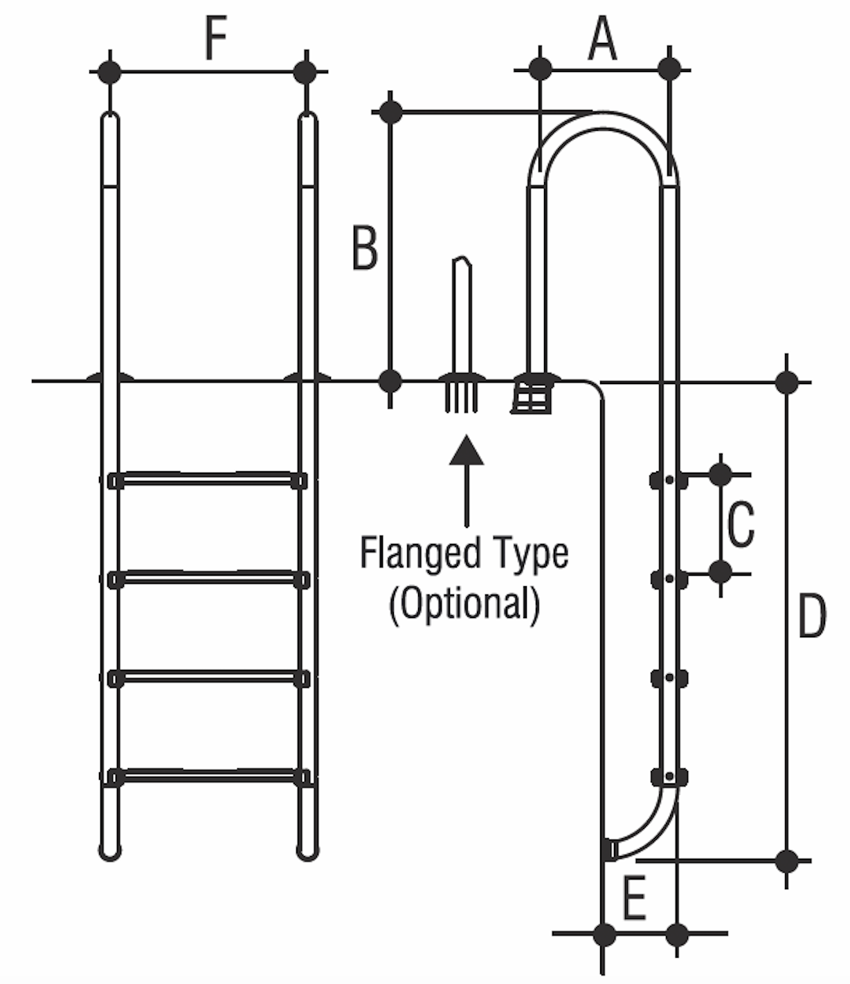 Лестница 3 ступени Gemas U AISI 304 (0311212)